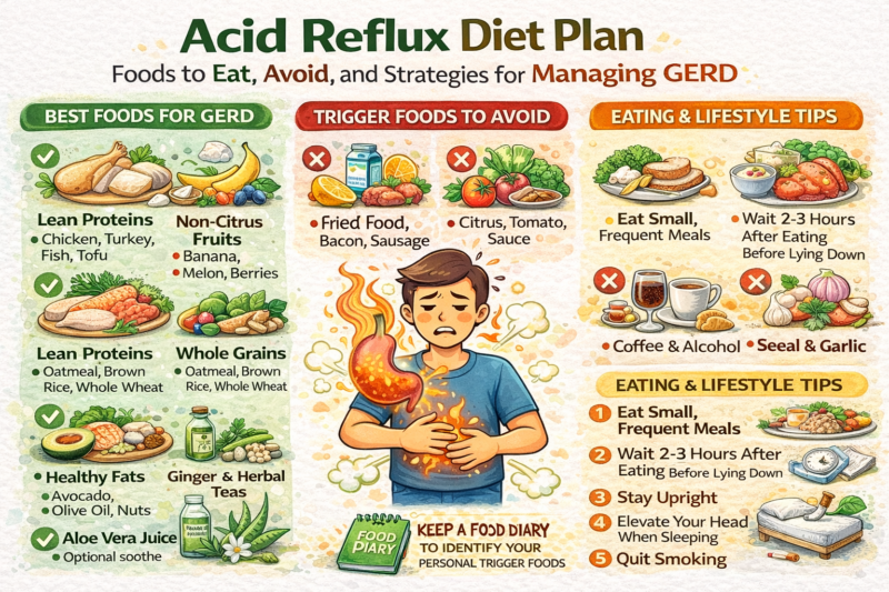 Acid Reflux Diet Plan: Foods to Eat, Avoid, and Strategies for Managing GERD